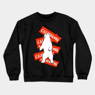 California Cute Artsy Bear Crewneck Sweatshirt